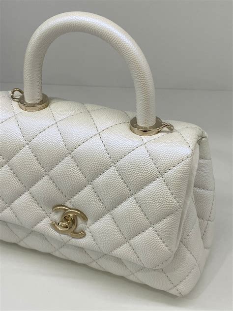 chanel coco handle extra mini price|white iridescent Chanel coco handle.